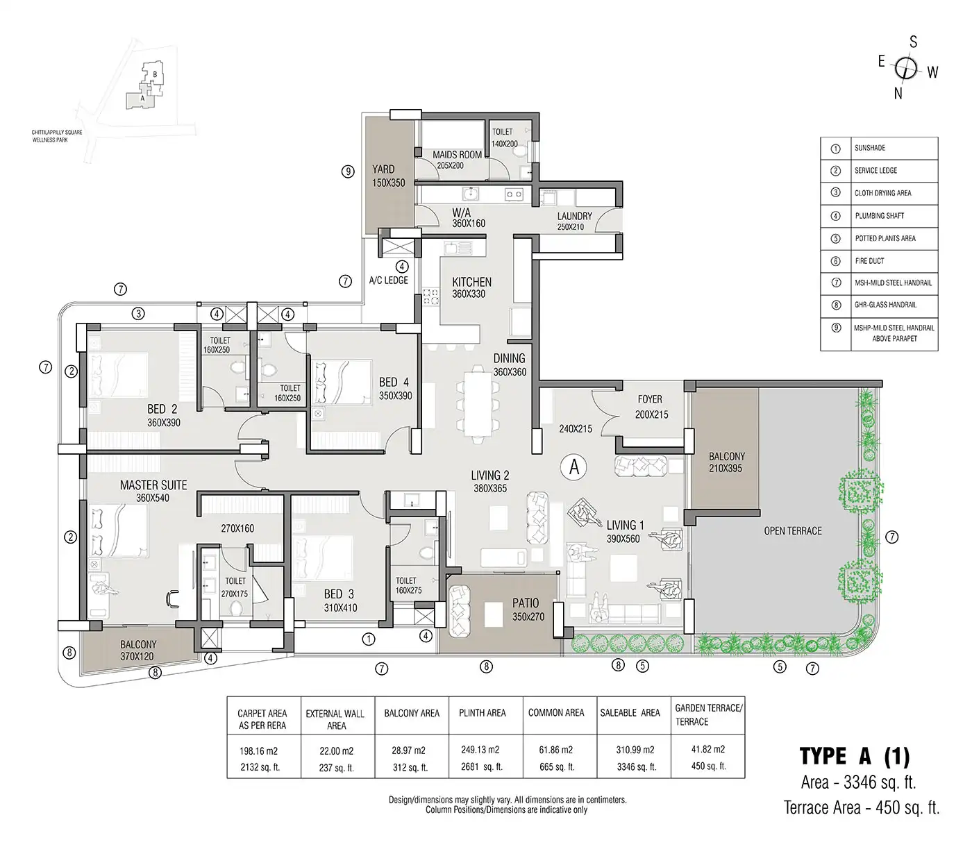 Hiranandani Aqua Suites Alibaug Studio Suite Floor Plan